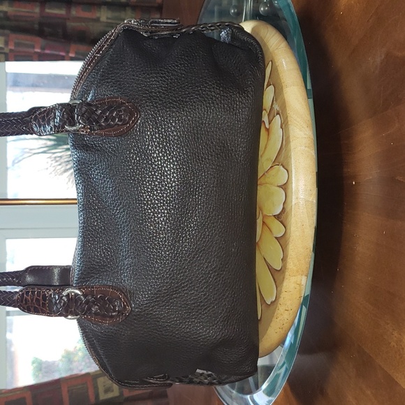 FF 💘🖤💘 BRIGHTON HOBO VINTAGE PEBBLED & CROC LEATHER SHOULDER PURSE BAG - Picture 6 of 14